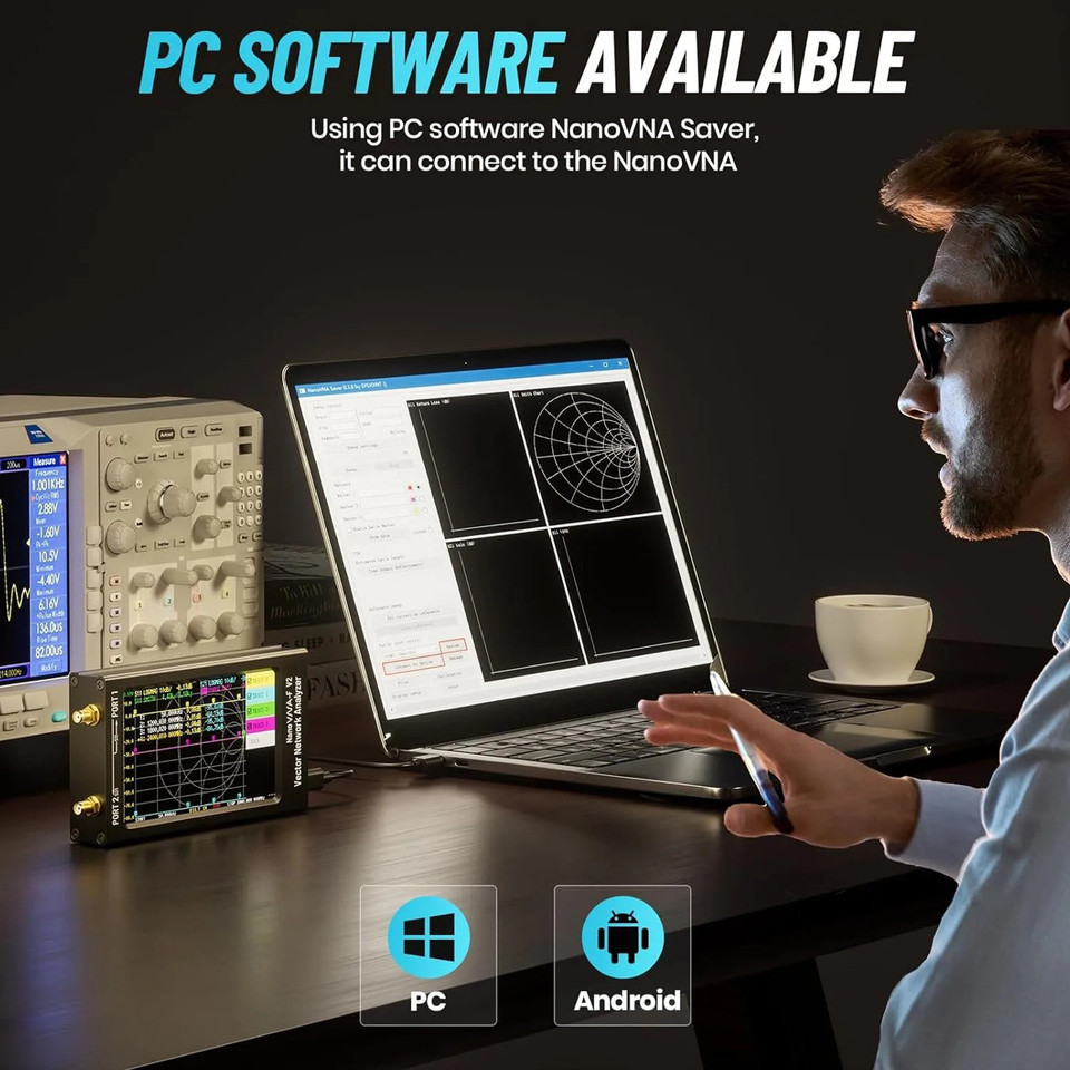 New Upgraded NanoVNA-F V2 Vector Network Analyzer 4.3Inch 50kHz-3GHz HF VHF UHF VNA SWR Antenna Anal