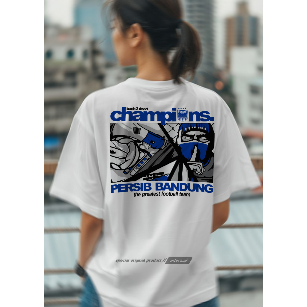 Kaos T-shirt | Persib Bandung | "back to back champions" |Pria Wanita