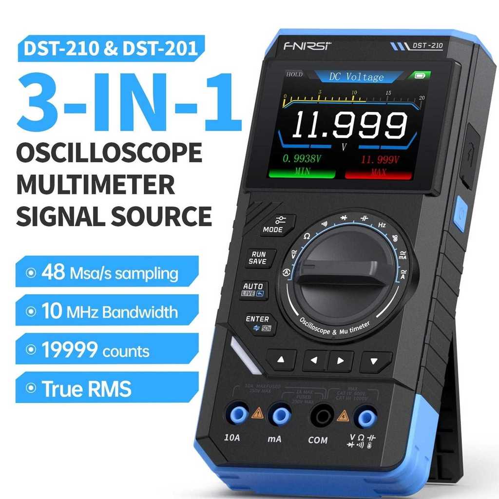 FNIRSI Digital Oscilloscope 3in1 Multimeter Signal Generator 3000mAh - FNIRSI DST-210 - Tinari