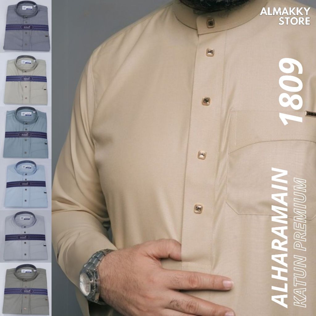 JUBAH AL HARAMAIN 1809 PREMIUM KATUN SERIES - Gamis Pria Alharamain Katun ala Al Aseel Premier