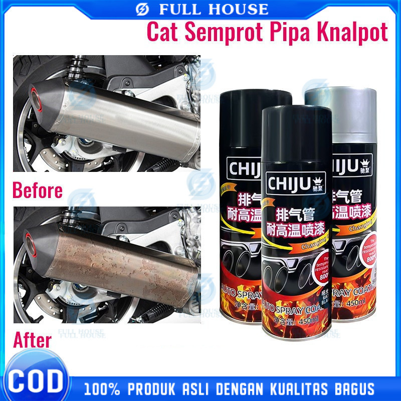 Full House Tahan suhu tinggi 800° 400ML cat knalpot anti panas untuk Mesin Knalpot kompor dll Cat Pi