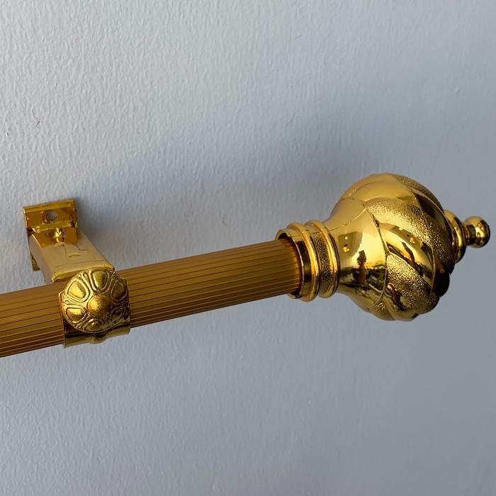 Sale Batang Gorden Aesthetic Tirai Jendela Pintu Besi Hordeng Pintu 1 meter Full Set - Gold Garis, 5