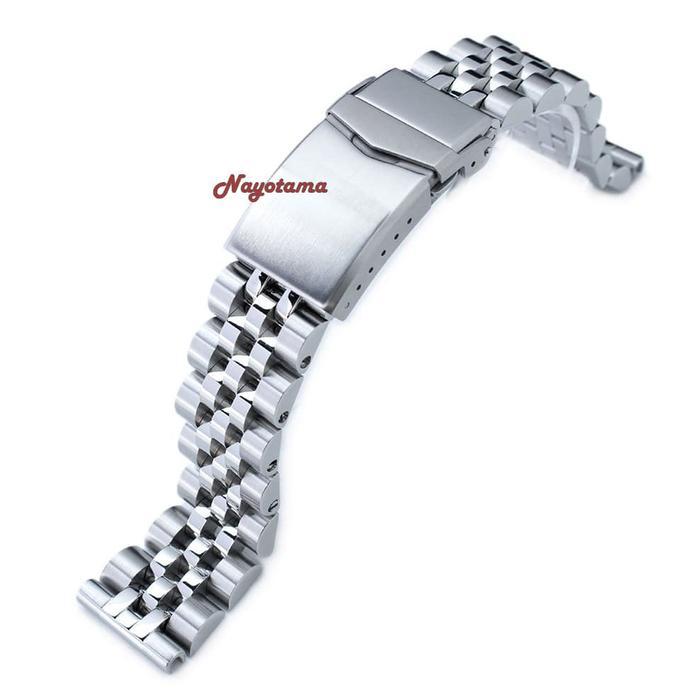 22mm Rantai MILTAT Angus Jubilee Straight End V-Clasp Solid Stainless