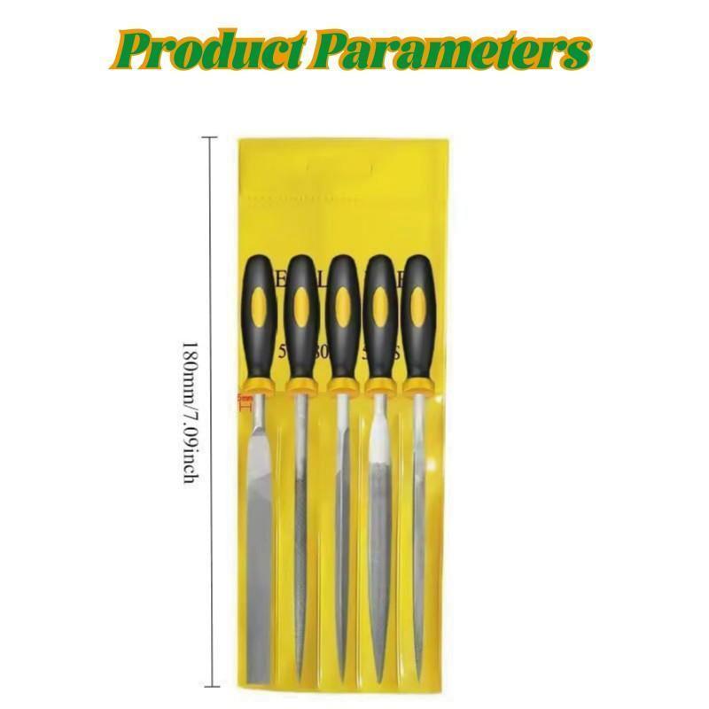 Alat Kikir Besi 5PCS/Set Plat / Bulat / Kotak / Segitiga Mini File Kikir Besi Alat Kikir Pegangan