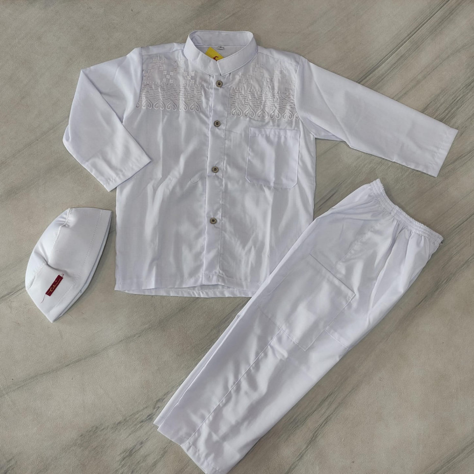 BENA.STORE KOKO PUTIH ANAK COWOK BY CITRA KIDS / SETELAN KOKO PUTIH LENGAN PANJANG / SETELAN KOKO AN