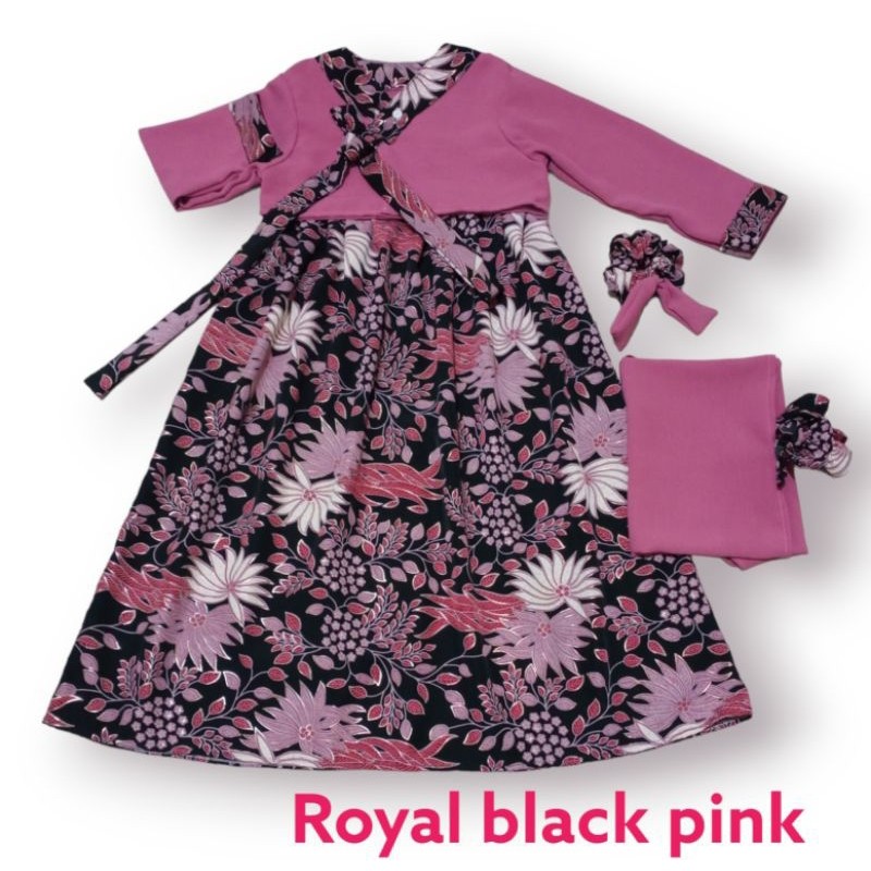 BENA.STORE GAMIS BATIK HALUS HANBOK Korea Muslim Anak 1-8thn SET HIJAB KERUDUNG.