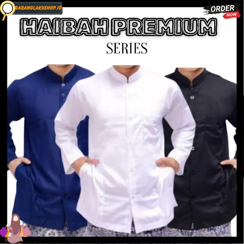 baju koko habaib haibah habib polos lengan panjang model Ammu amu baju lebaran pria baju koko lengan