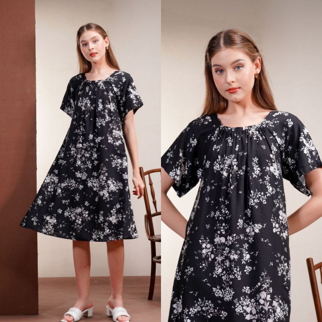 SERESHOP Oriana Homewear Daster Rayon Chika Anjani Series | Midi Dress Dingin