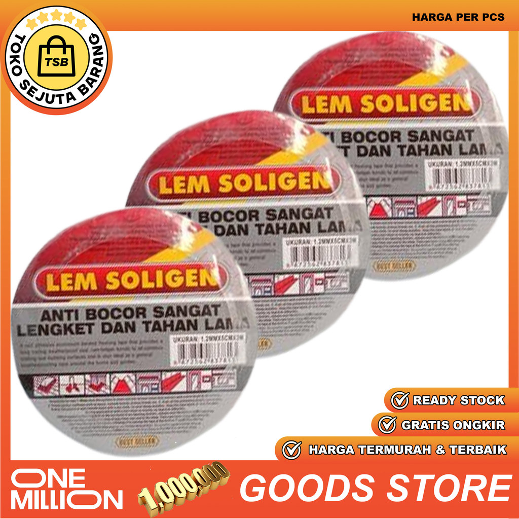 Lem Soligen Lakban Anti Bocor Perekat Tambal Aluminium Foil Seng Genteng Atap Talang Toren Torrent D