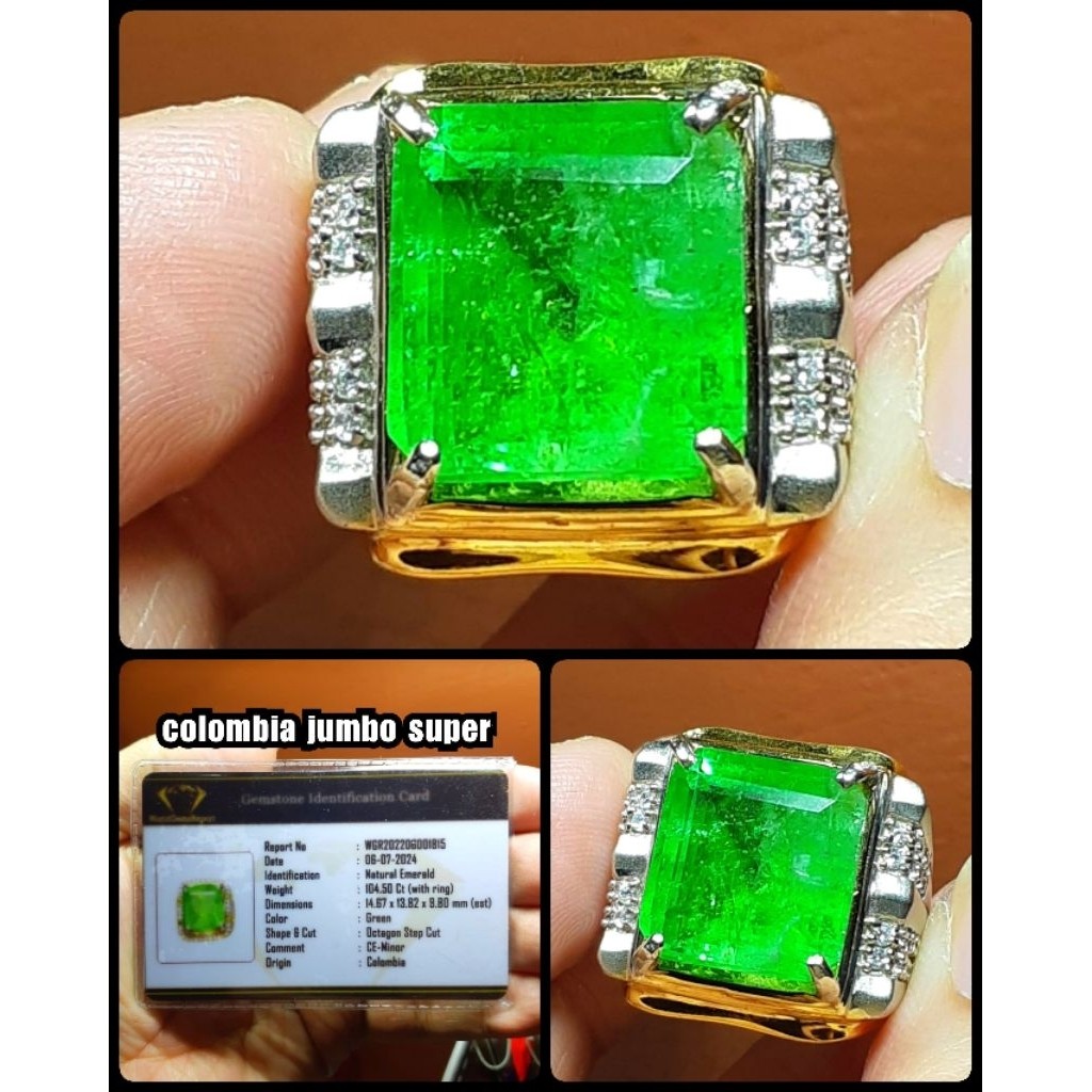 Natural Batu Mulia Jamrud Colombia Jumbo Kelas Kontes
