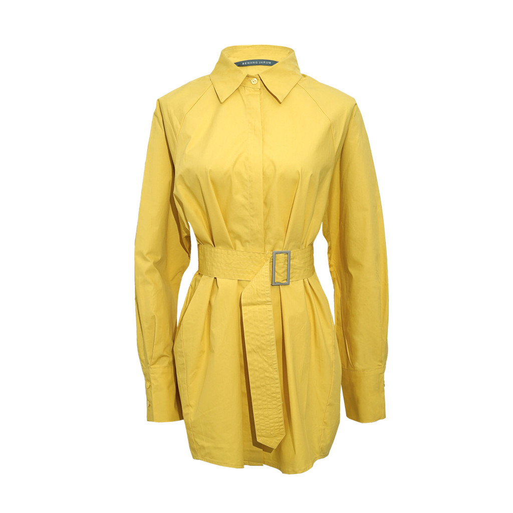 Benang Jarum Cotton Shirt With Belt - Pineapple