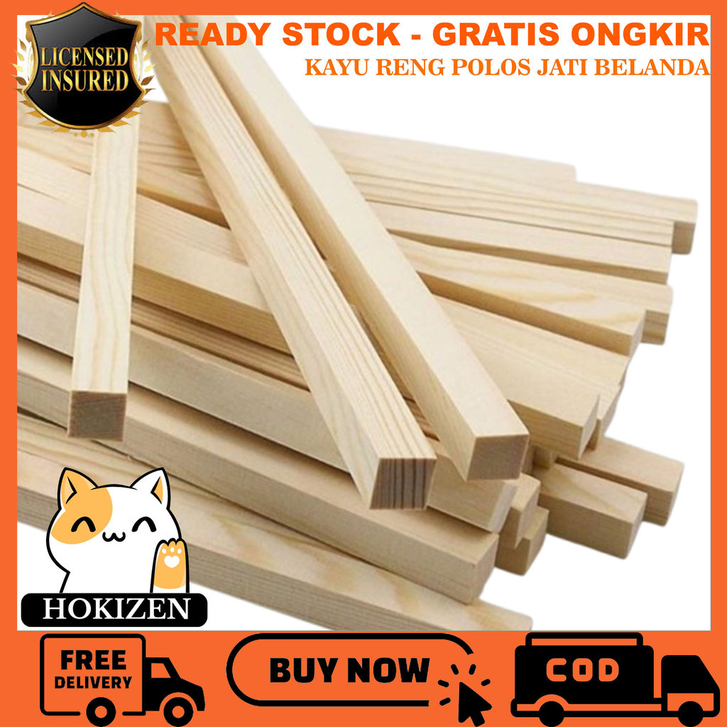 [Instant] Kayu Reng Polos Balok Jati Belanda Papan Ambalan Stik Serut Halus Bingkai Frame Album Foto