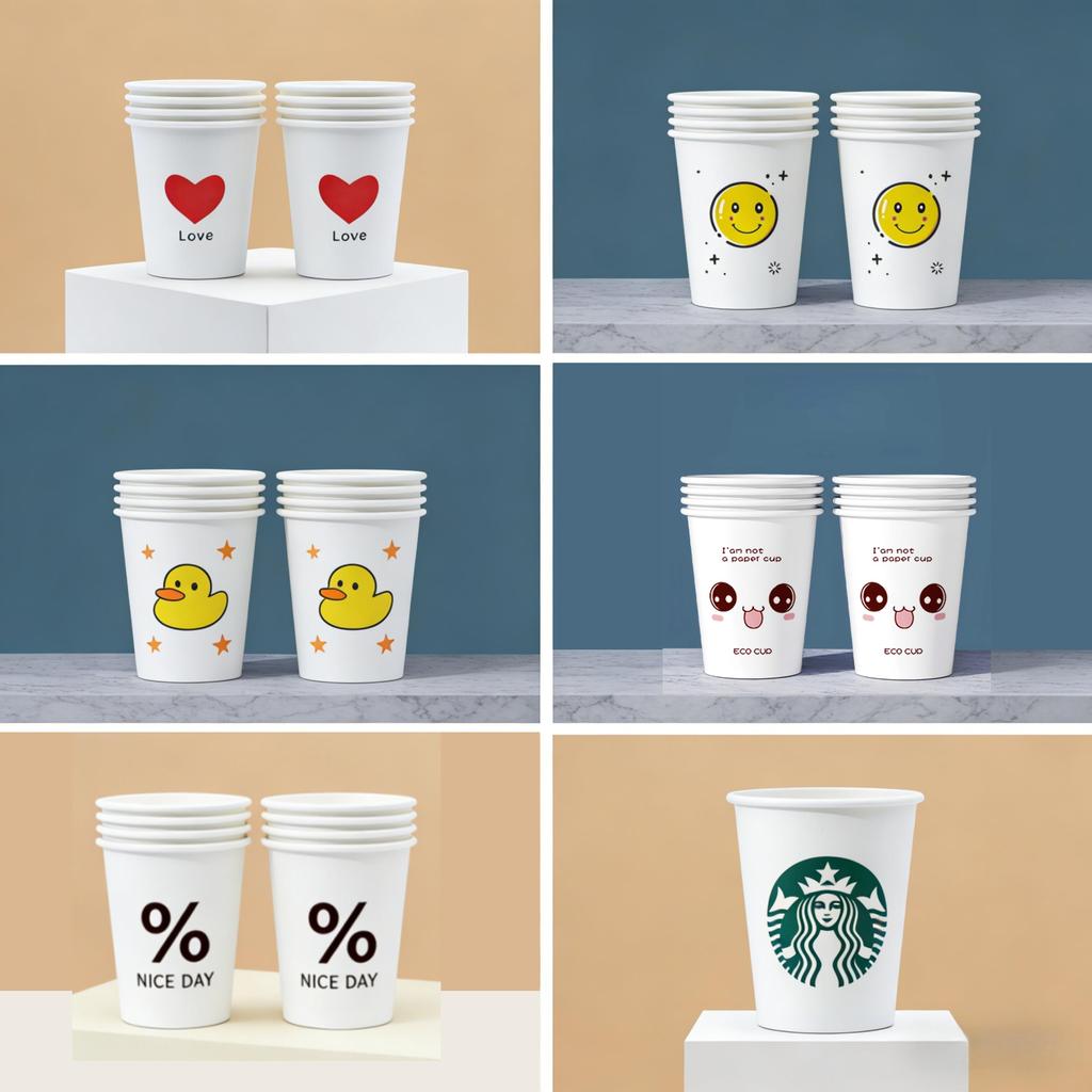 [50pcs] Cangkir kertas sekali pakai Gelas Kertas Paper cup single wall 8oz 12oz Tahan Panas Anti Boc