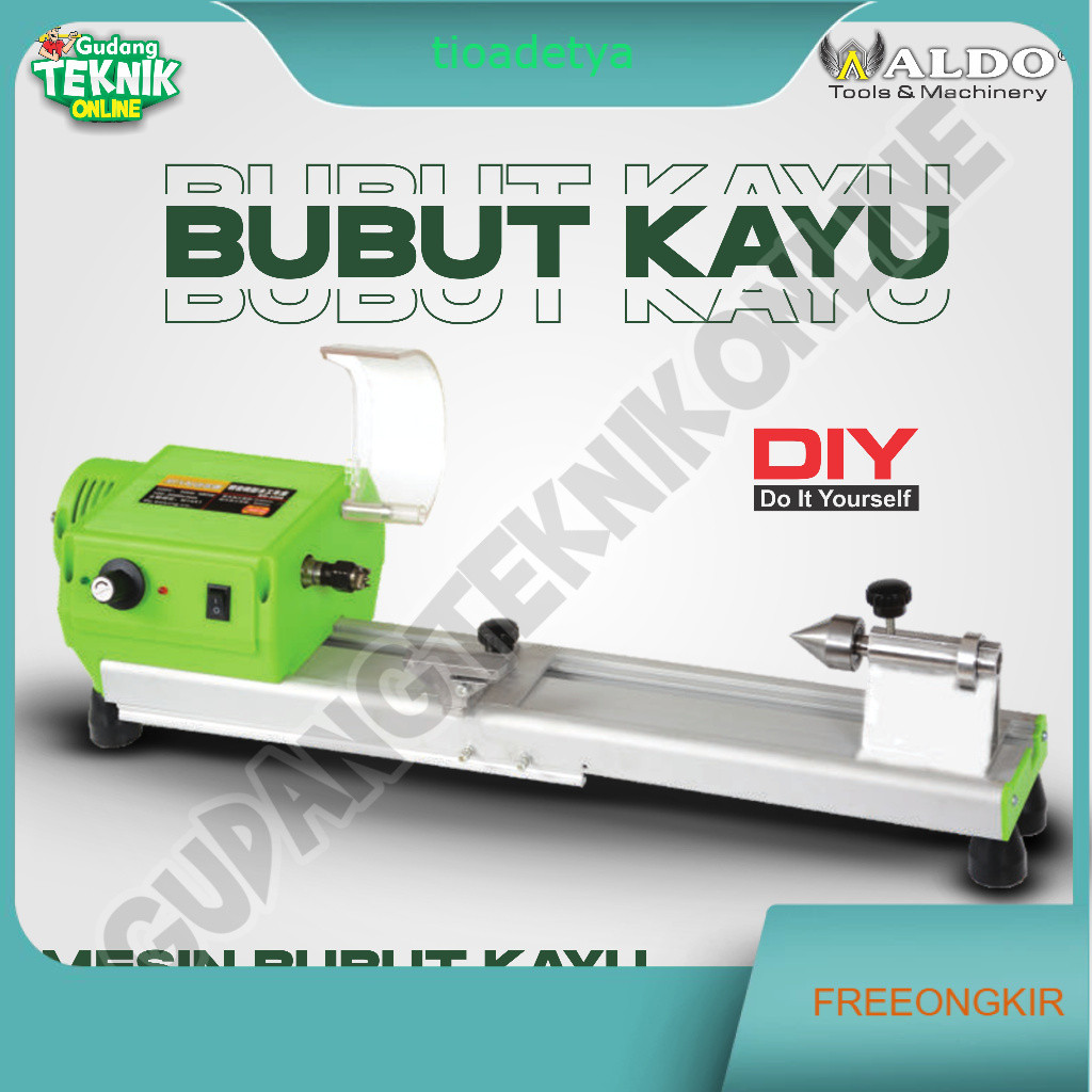 Mesin Bubut Kayu 300mm ALDO 3306 / Wood Lathe Beads Woodworking ALDO 30cm - Mesin Catok Kayu ALDO