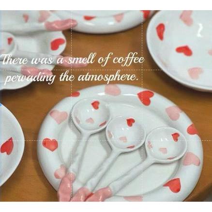 PM 16 Piring Mangkok Keramik Motif Hati Besar Tahan Panas / Piring Makan Mangkuk Saji Sop Kuah Nasi 