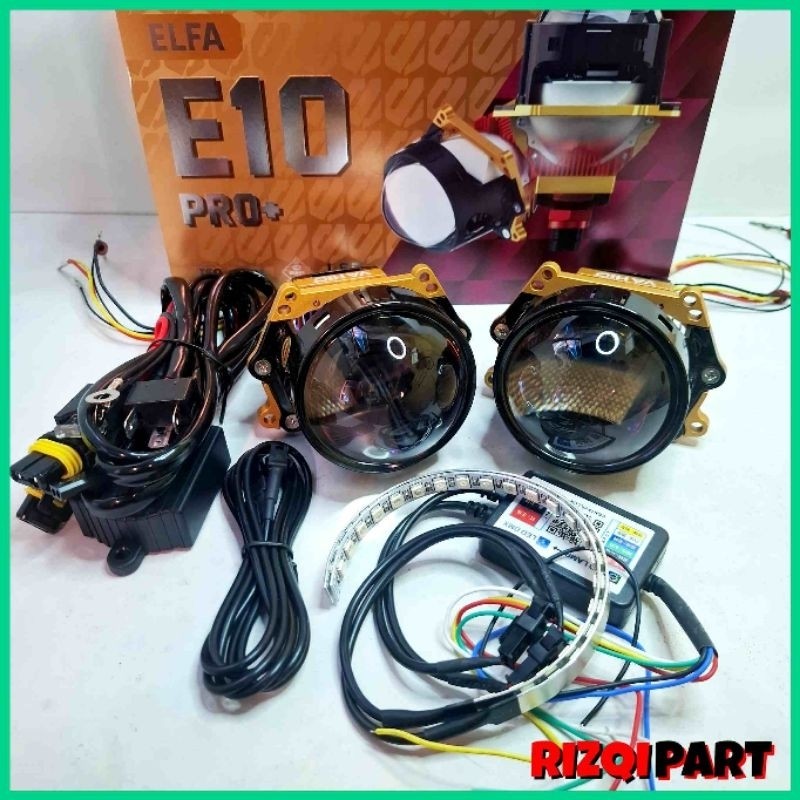 Vahid Biled projie E10 pro+ | lampu mobil dan motor led projie 3 inch purple lens sepasang