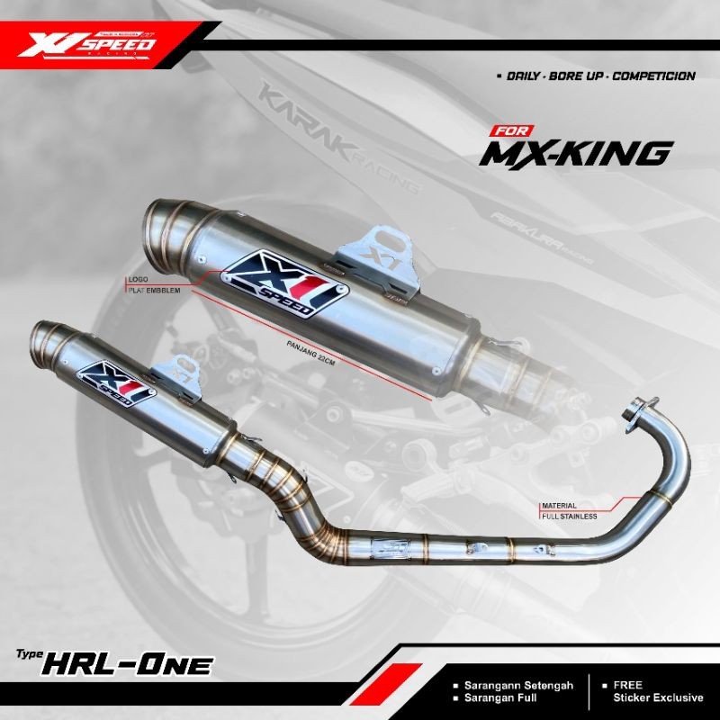 knalpot racing MX king Malaysia Stell Original X1 Speed Slinser Bulat