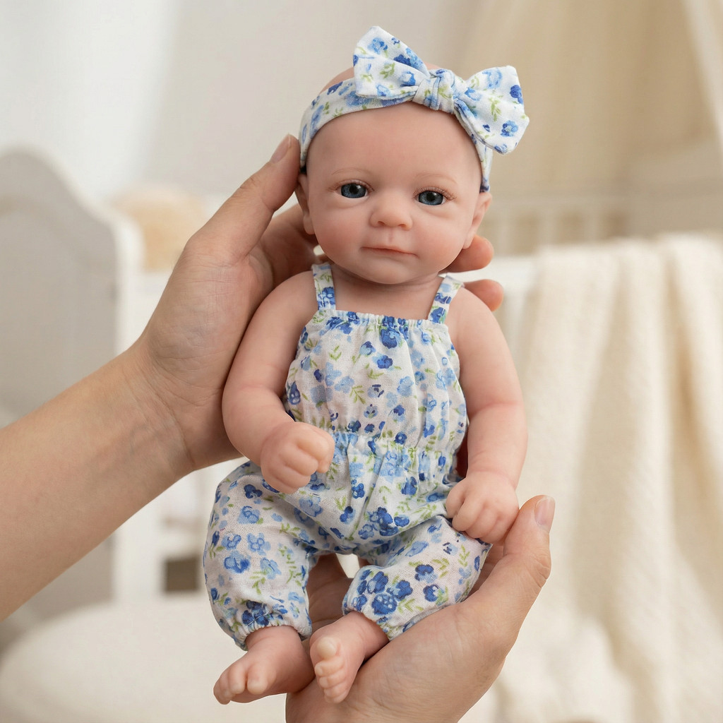 NPK 12in Solid Silicone Doll Reborn Baby Felicia in Silicone Version Elastic Streable Collectible Ar