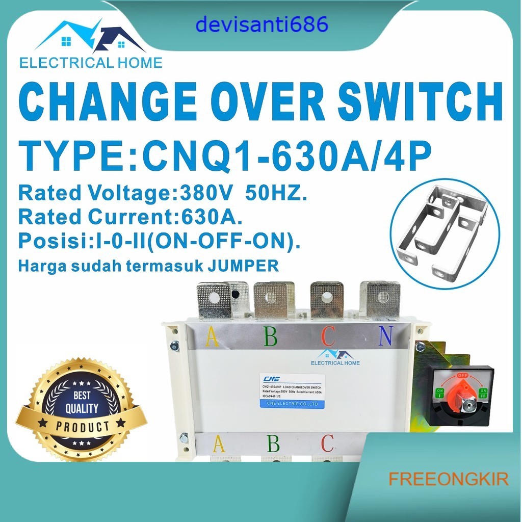 COS/Change Over Switch/Ohm Saklar 4P 630A