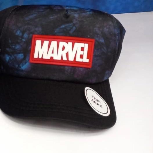 Topi anak Marvel blue black Original Nevada x Marvel