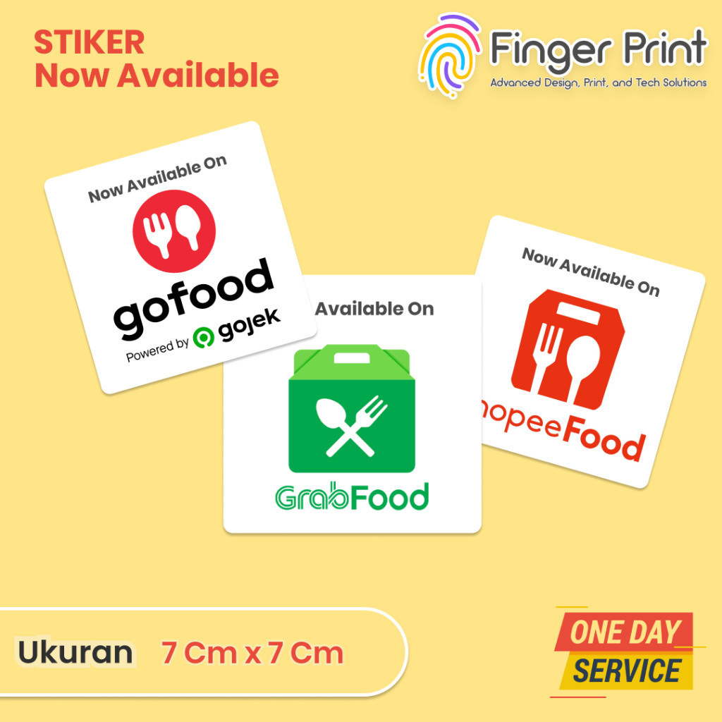 Stiker available on Gofood GrabFood Shopee Food anti air