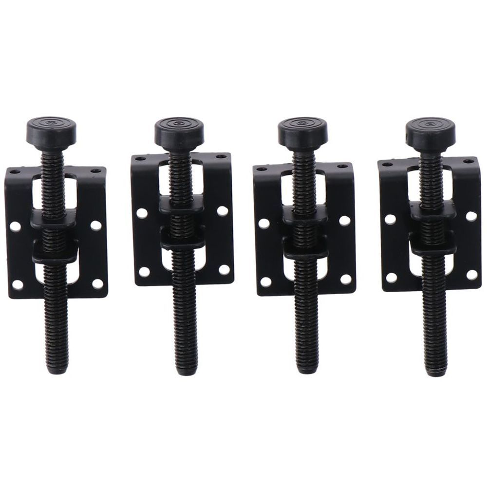 4 Pack Durable Steel Furniture Leveling Feet 10cm Black Furniture Leveler Leg Furniture Feet Workben