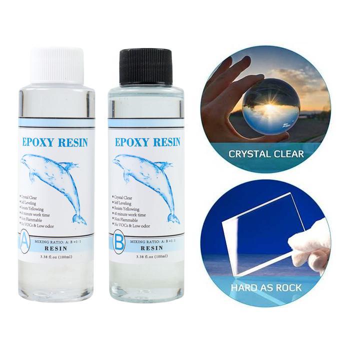 Lem Resin Cairan Epoxy Bening Rasio 1:1 ukuran 100ml