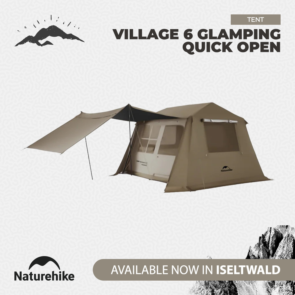 Naturehike Tent Village 6 Camping Keluarga Glamping 4P Kemping Pop Up  otomatis V6 3-4P  tenda cepat