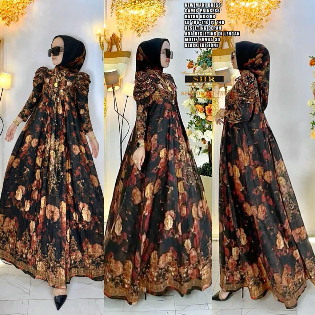FRANCISS.ID “BY SHR ORI TERBARU” READY MAXI DRESS PRINCESS KANJENG RATU KATUN FLOWERS BY SHR ORI