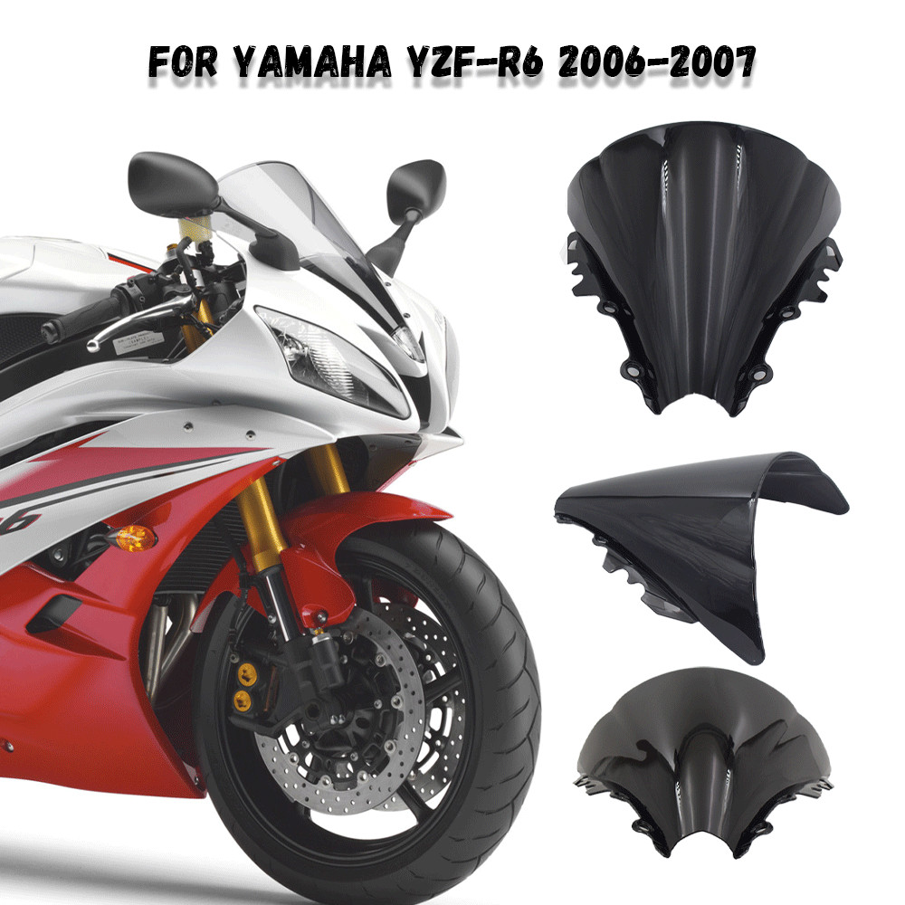 For YAMAHA YZF-R6  2006 2007 Front Wind Shield Deflectors ABS Windshield Windscreen R6 YZF-R6S 2006 