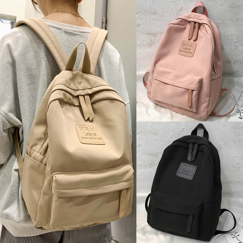 DISKON Ransel Remaja Gaya Korea Fashion Ransel Kanvas Kasual Ransel Wanita Ransel Laptop Sekolah Tas