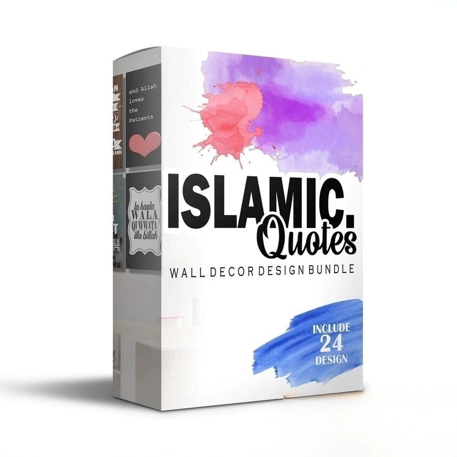 24 Desain Wall Decor Quotes Islamic - Template Bisa Edit Siap Cetak Format CDR Coreldraw