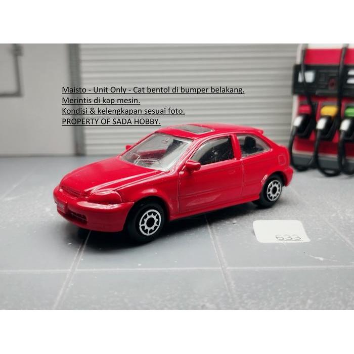 Diecast Maisto 1/64 Honda Civic Si Ek9 Hatchback Merah Unit Only Dcast