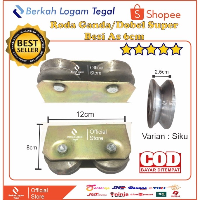 MGA Roda Pagar 6 cm Super Ganda Besi Roda Double ready stok sesuai etalase