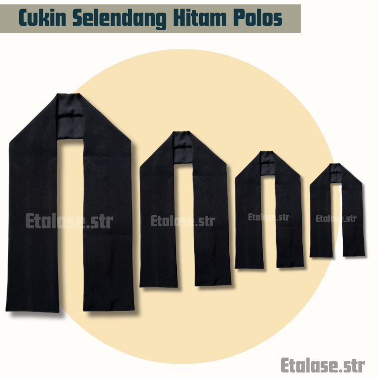 Selendang Polos Hitam Polos Cukin Selandang Hitam Syal Hitam Polos - By TazbiyaMoslem