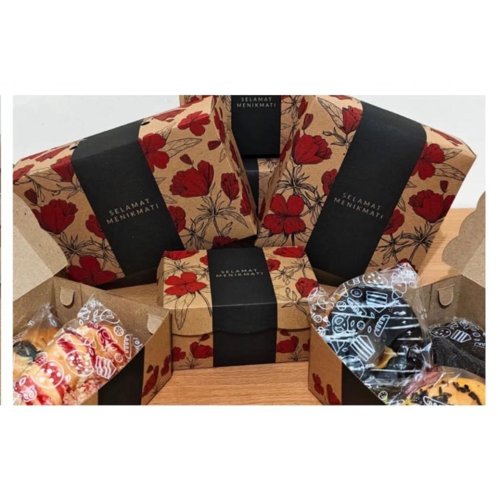 [100 pcs] DUS KRAFT MOTIF BUNGA MERAH R5 / R8 / R10K  l DUS HAJATAN l DUS R8 350 GSM