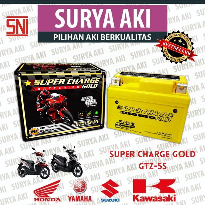 Aki KERING SUPERCHARGE GOLD GTZ5S Aki Aki Motor Vario 110 Beat ESP Scoopy FI FINO 110