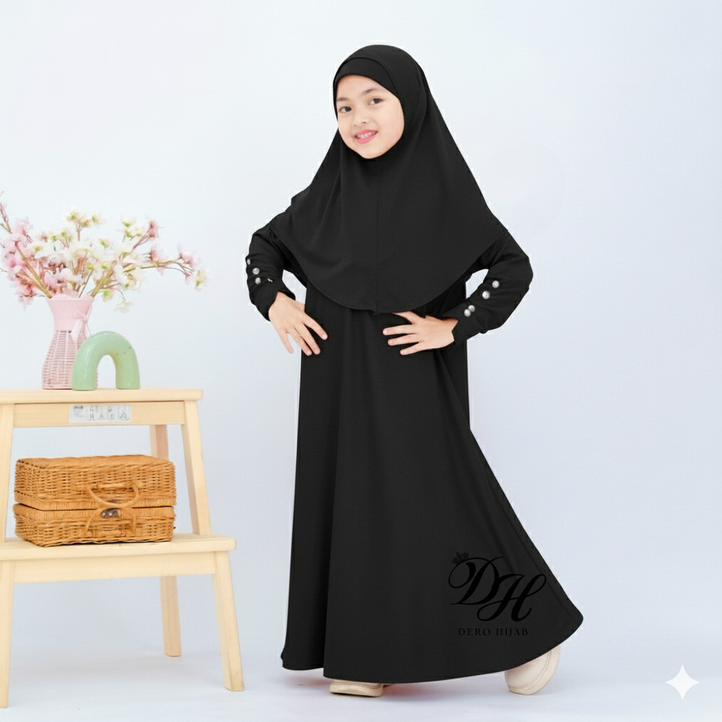 FHIRMAN.CO Abaya Set Gamis Anak Perempuan Usia 1 - 12 Tahun