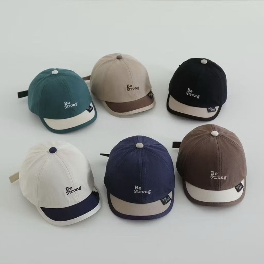 Topi Anak Be Strong | Topi Baseball Anak Unisex | Topi Anak Laki Perempuan 1-5 Tahun