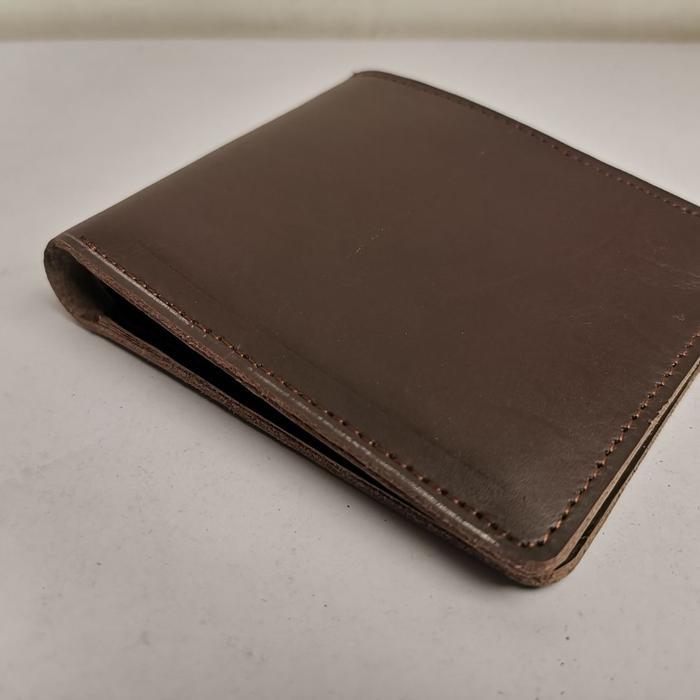 Dompet tipis full kulit asli pria - coklat
