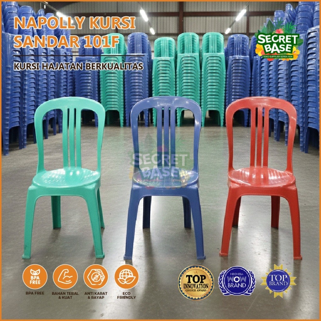 NAPOLLY KURSI SANDAR F 101 - Kursi Sandar Plastik / Kursi Hajatan / Kondangan