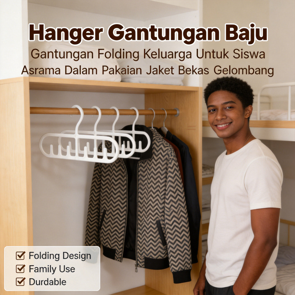 Gantungan Baju Keluarga Pakaian Asrama Bekas Jaket Gantung