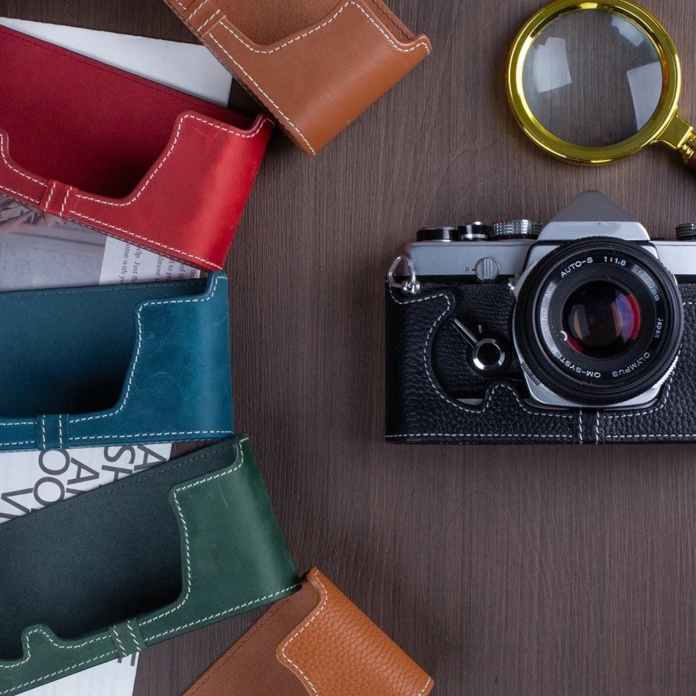 Genuine Leather Half Case For OLYMPUS PEN-FT OM-1/1N OM-2/2N OM-4/4TI OM-3 Case Retro Protective Cas
