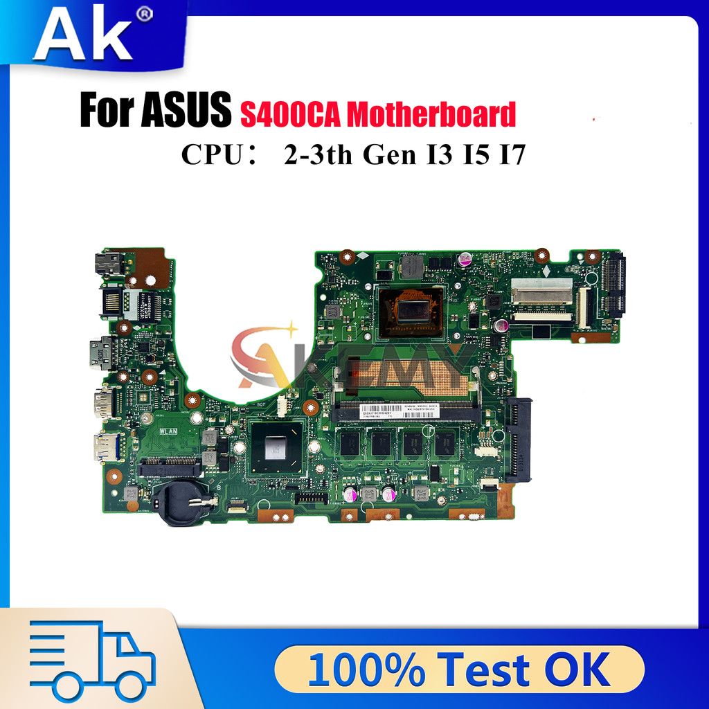 S400CA Laptop Motherboard For ASUS VivoBook S400CA S400C Notebook Mainboard With I3 I5 I7 CPU 100% t