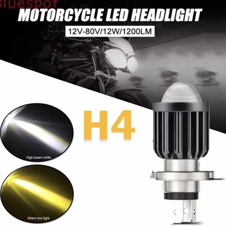 Lampu LED Laser H4 lampu utama motor mobil 2 warna