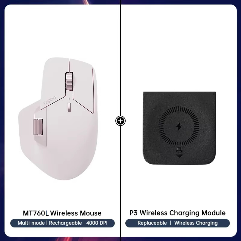 Rapoo MT760/MT760L/MT760Mini/MT760M Reargeable Multi-mode Bluetooth Wireless Mouse Ergonomic 4000 DP