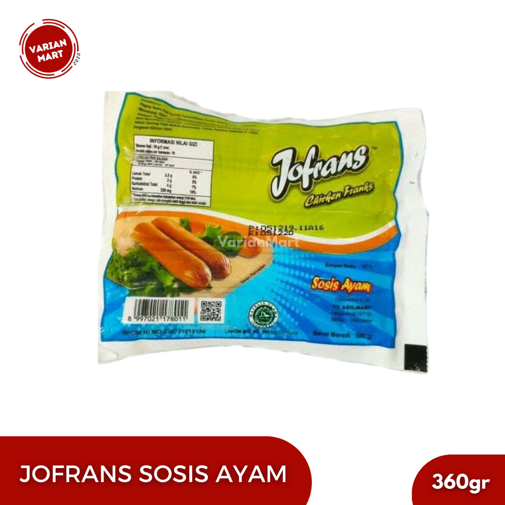 Jofrans Chicken Frankfurter / Sosis Ayam Frankfurter 360gr
