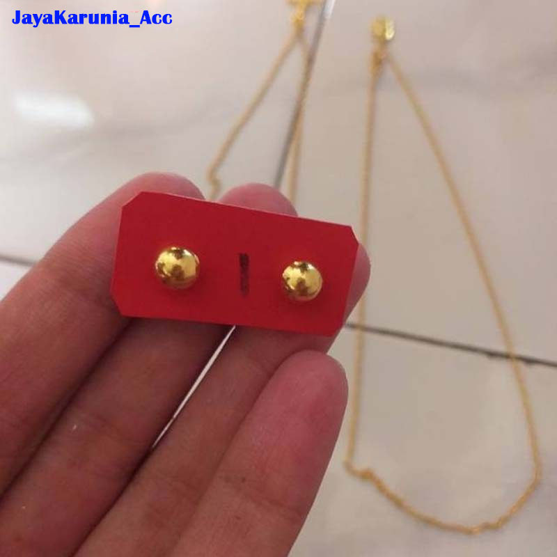 Anting Tusuk bulat polos modek giwang pentol 2gram Emas muda kadar 18,9 ada surat gratis dompet