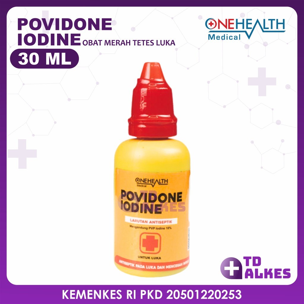 OneHealth Povidone Iodine 30ml Obat Luka Merah Atiseptic Antiseptik P3K Obat Tetes Cairan Pembersih 