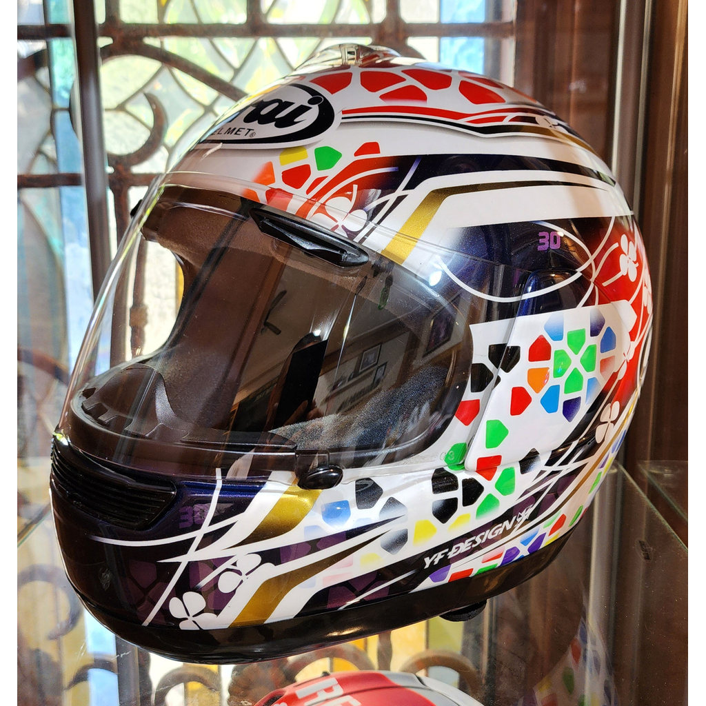 HELM HELMET MOTOR FULL FACE ARAI SPRINT GIGA 2 REPAINT NAKAGAMI GP2 FULL FACE HELMET UKURAN XL MULUS